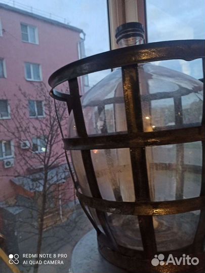 Бутыль стеклянная 50 литров в метал. Корзине