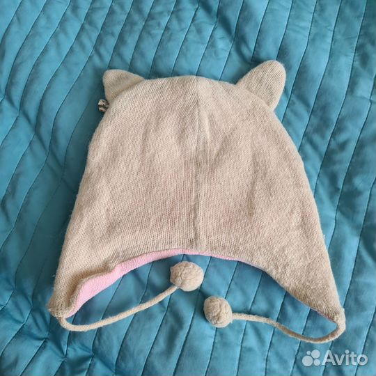 Шапка шерстяная из ангоры для девочки