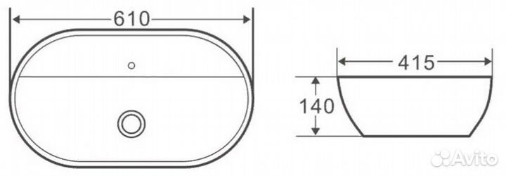 BelBagno BB1346 Раковина накладная