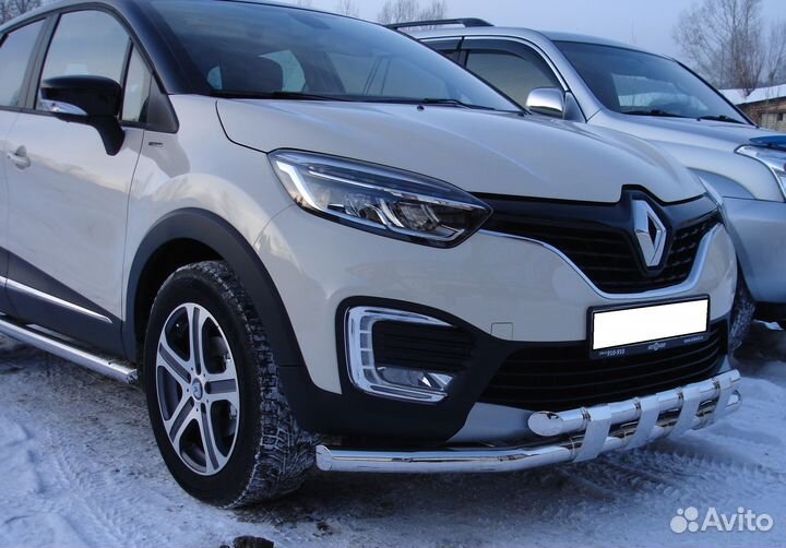 Renault Kaptur 2017 Защита перед бампера с декором