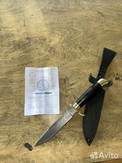Нож финка нквд из настоящей Дамасской стали