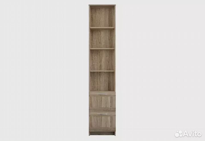 Сириус Стеллаж с 2 ящиками, дуб сонома, 190х39х34 см