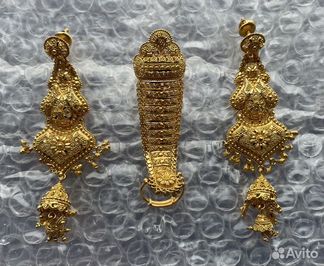 Серьги И кольцо золото 916 пробы