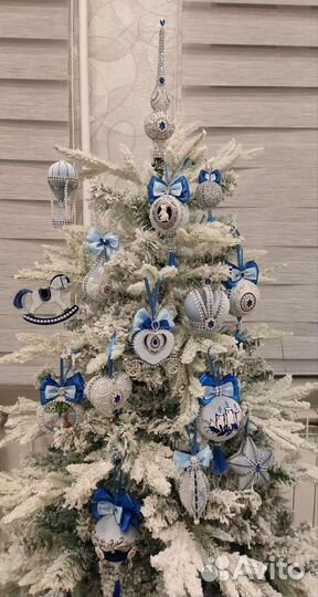 Набор Игрушки на елку 14 шт + верхушка