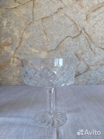 Хрустальная конфетница на ножке СССР