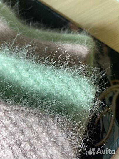 Варежки из пуха норки