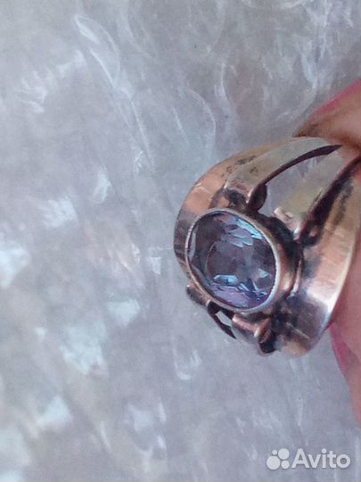 Серьги и кольцо СССР серебро александрит винтаж