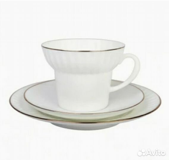 Чайный комплект белый (3 предмета)фарфор ифз