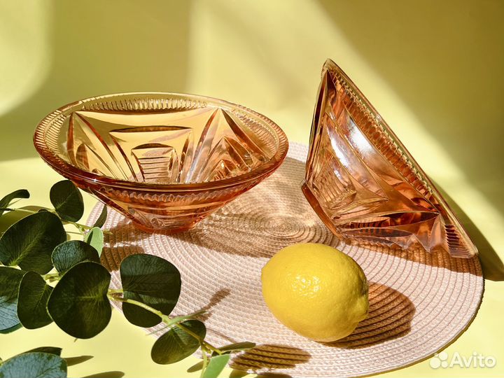 Салатник цветное стекло СССР большой