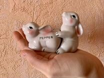 Солонка и перечница керамика кролики