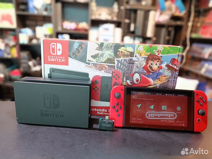 Nintendo Switch V1 Mario Edit +Dongle прошита Б/У