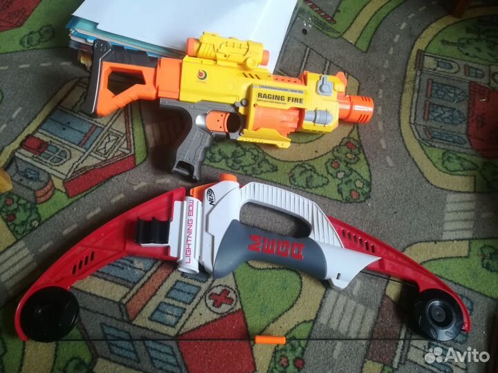 Nerf mega лук Lightning Bow и barricade rv-10