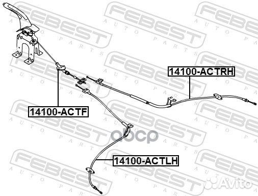 Трос стояночного тормоза лев 14100actlh Febest