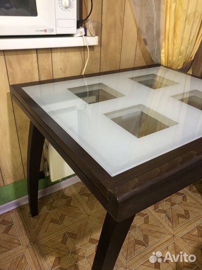 Стол кухонный раздвижной стекло