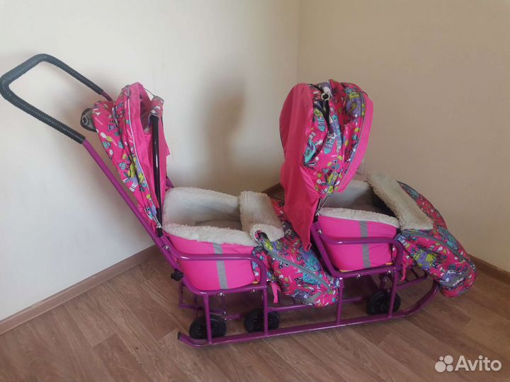 Детские санки коляска для двойни