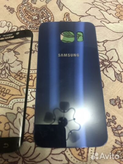 Samsung s6 edge задняя крышка с защитным стеклом