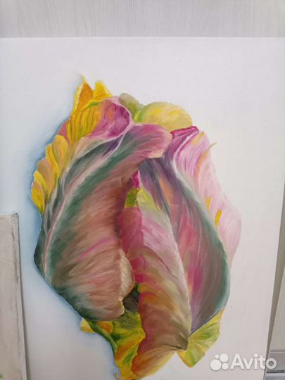 Картина маслом натюрморт цветы фрукты