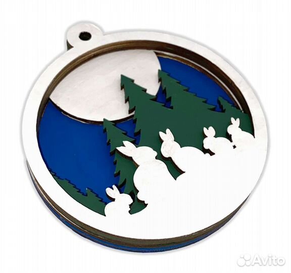 Новогодняя игрушка многослойная раскраска