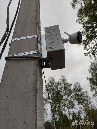 Видеонаблюдения на столб для стройки и не только