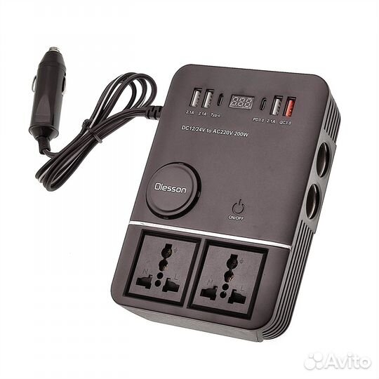 Автомобильный инвертор (12в 220В/150Вт)