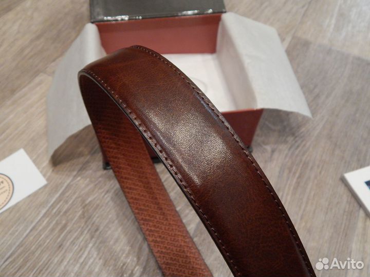 Ремень мужской коричневый кожаный классический