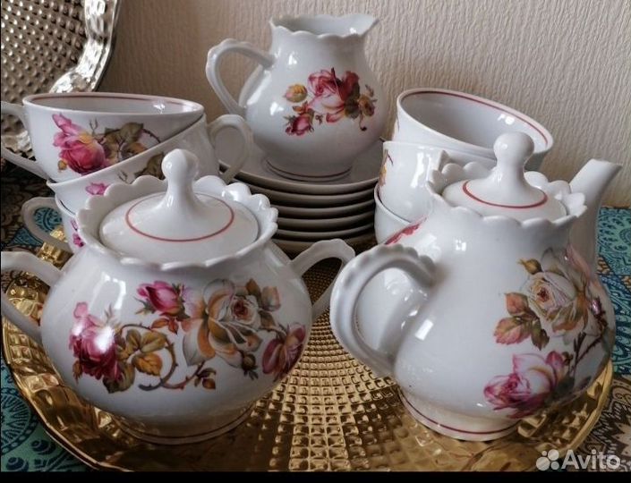 Набор посуды сервиз чайный новый « Коралл»