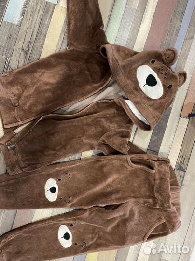 Велюровый плюшевый костюм медвежонок для мальчика