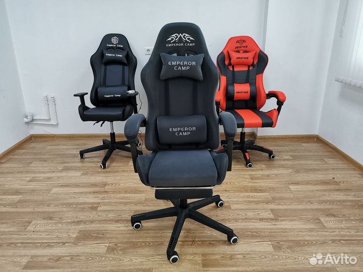 Компьютерное кресло игровое ткань. Темно серый