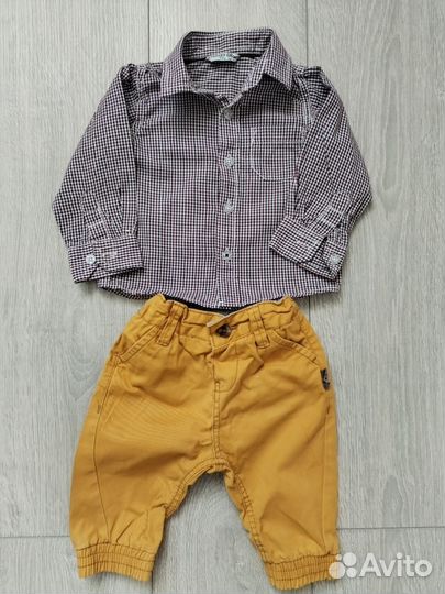 Комплект рубашка и джинсы 68 р-р