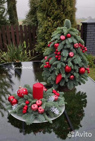 Елочки из нобилиса Рождественский венок