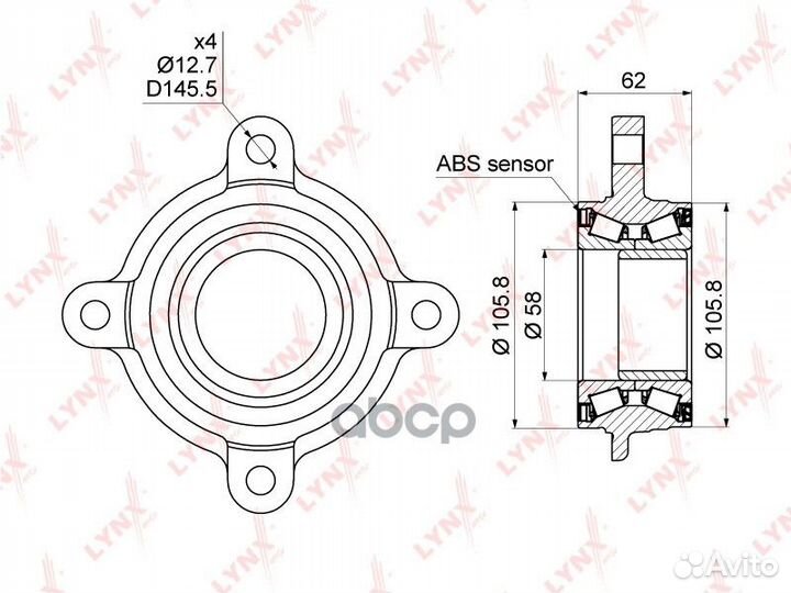Ступица колеса перед прав/лев WB1026 lynxauto