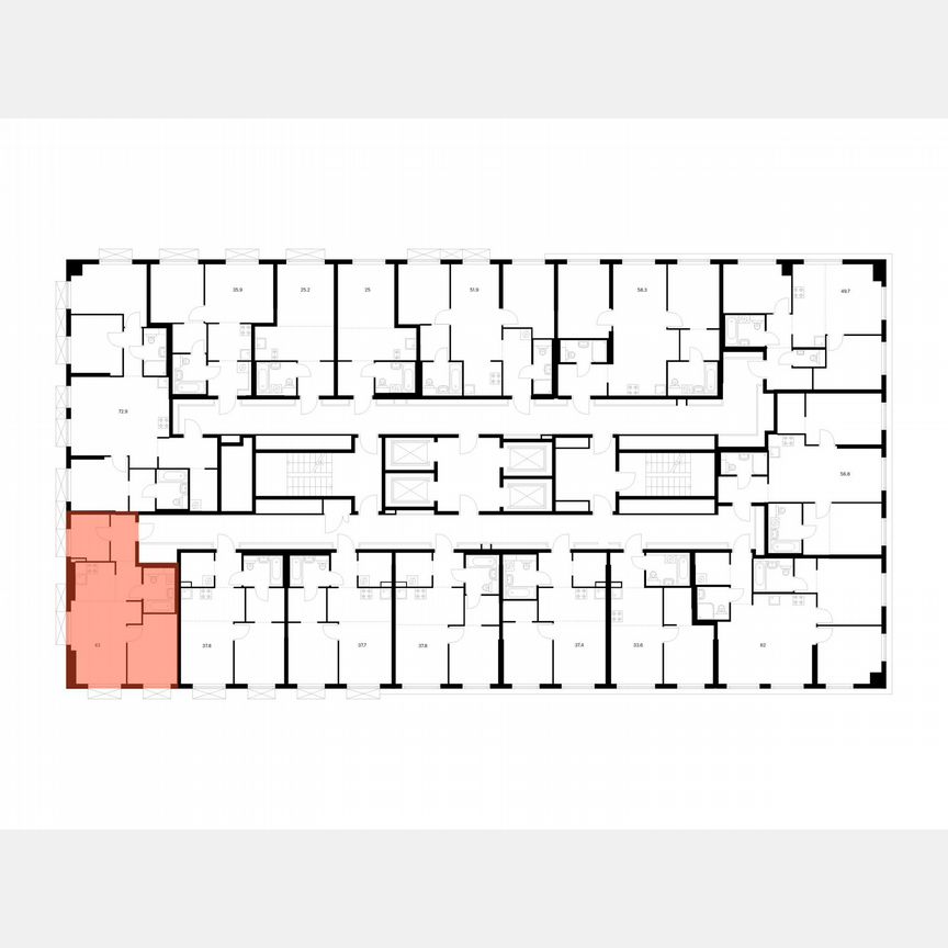 1-к. квартира, 43 м², 20/31 эт.