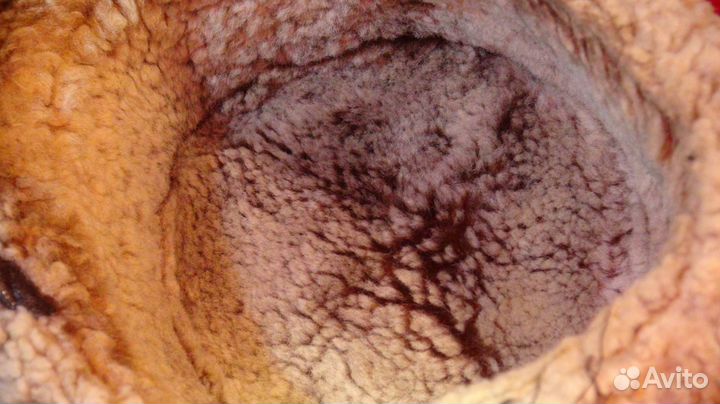 Шапка зимняя из кожи и овчины