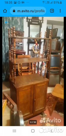 Этажерки с тумбами старинные