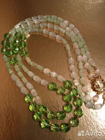 Бусы двухрядные сатиновое стекло