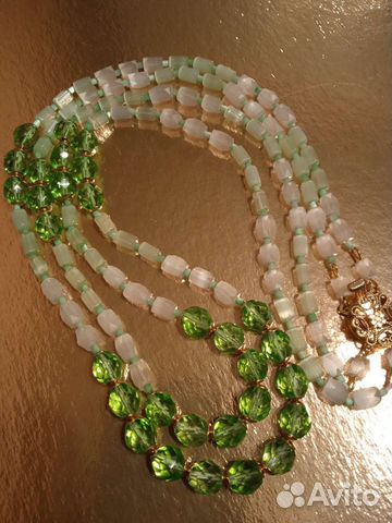 Бусы двухрядные сатиновое стекло