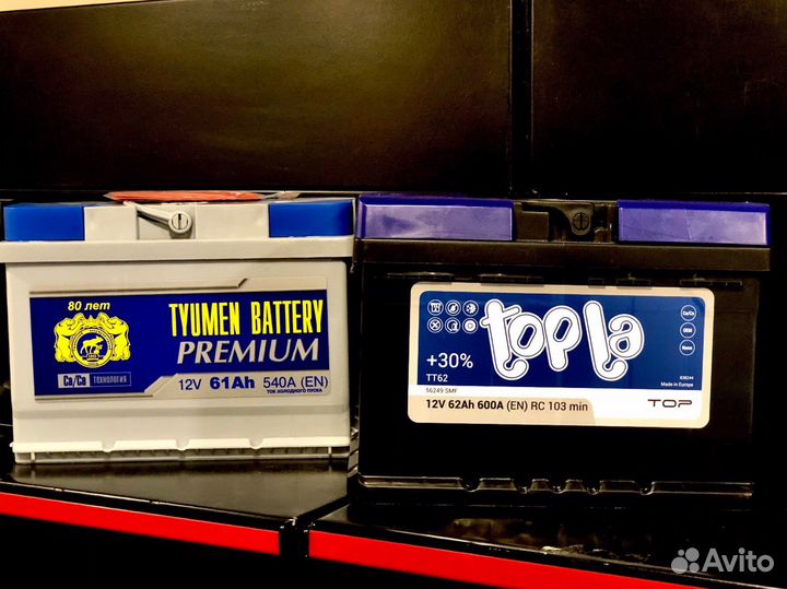 Аккумуляторы 61 Ач, 62 Ач Низкий корпус