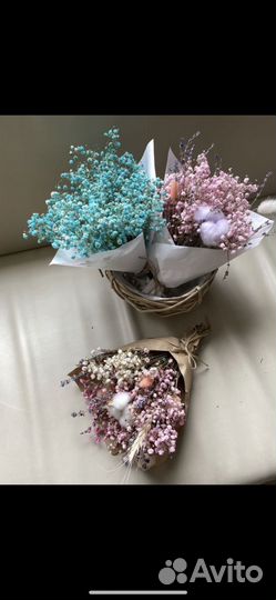 Мини букеты к 1 сентября из сухоцветов