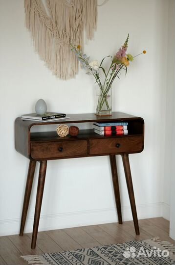 Консоль деревянная коричневая сканди