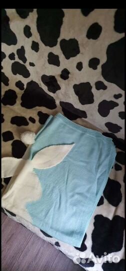 Плед детский вязаный зайка