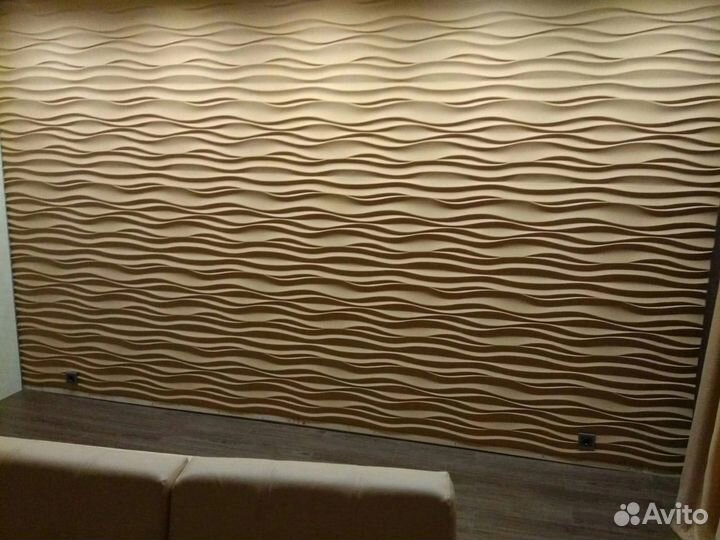 3D гипсовые панели рейка волна кирпич камень