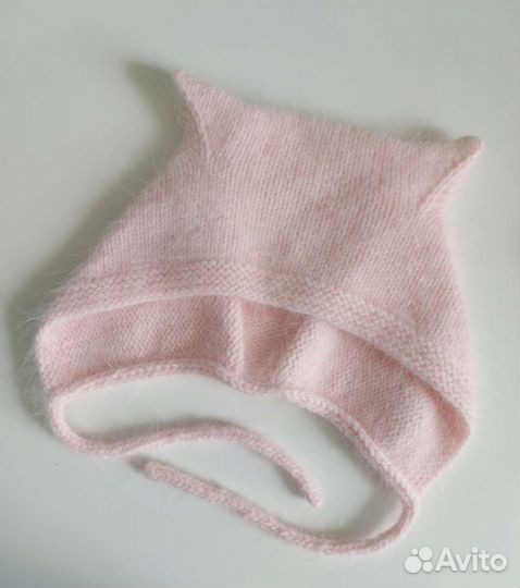 Чепчик с ушками розовый