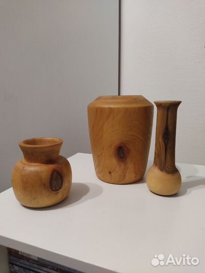 Ваза интерьерная деревянная ручной работы
