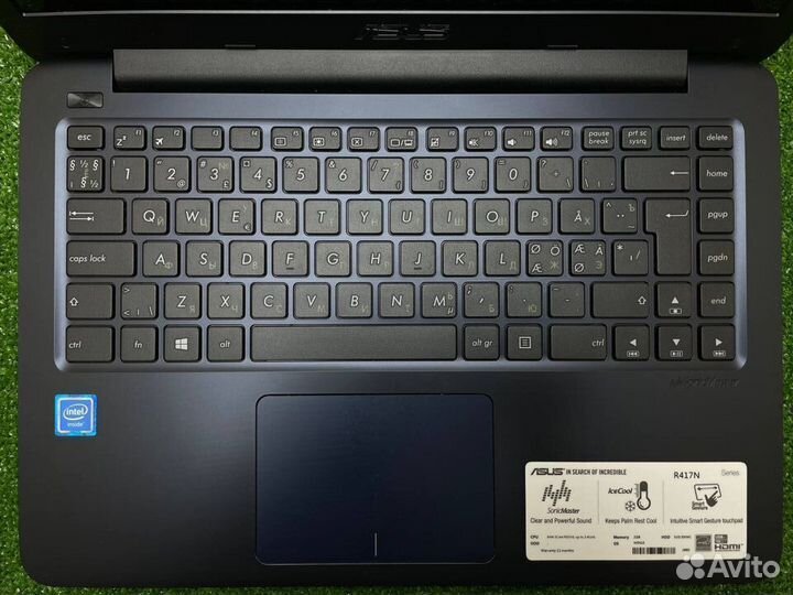 Ноутбук Asus R417N - N3350/ 2gb/HDD 320gb