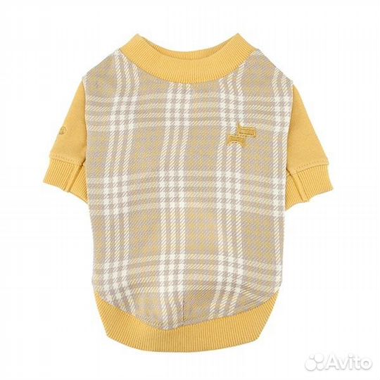 Puppia теплая футболка в клетку с контрастными рук