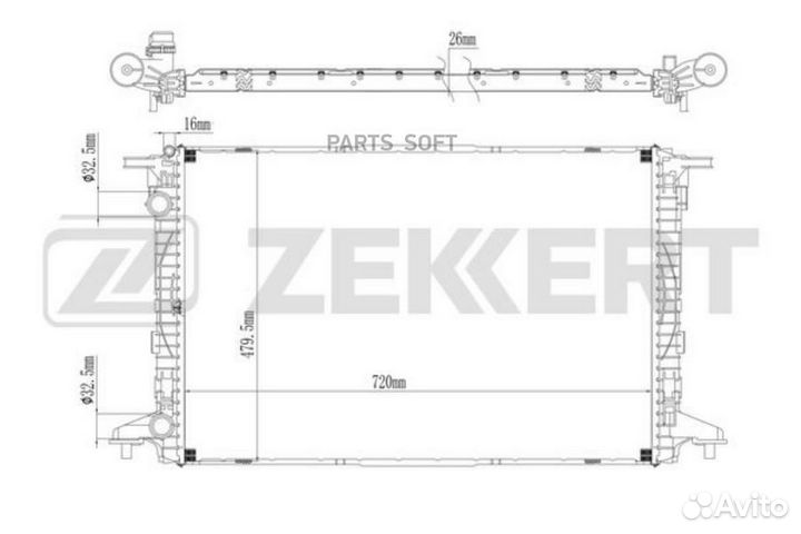 Радиатор охлаждения двигателя Audi A4 V 15, A5 II