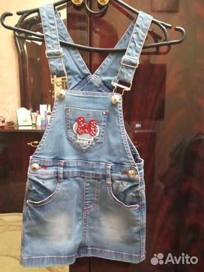 Продам джинсовый сарафан размер 16/104 см