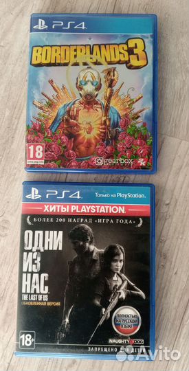 The Last of Us и Borderlands 3 диски PS4