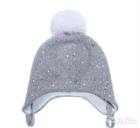 Новая зимняя Шапка для девочки Серого цвета 48/50