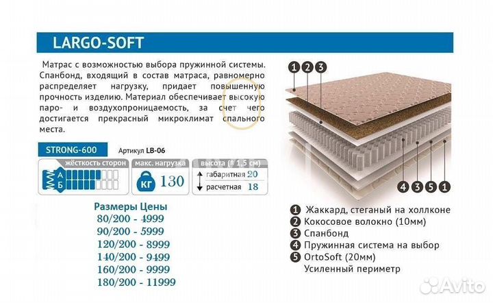 Матрас 120x200